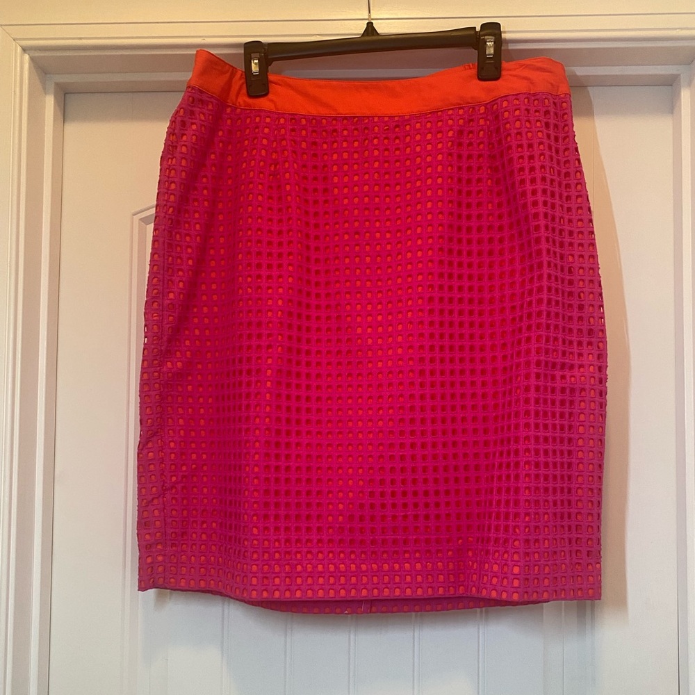 TALBOTS- Beautiful 2-Layer Skirt Pink/Orange